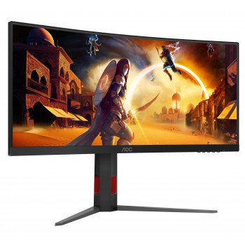 AOC G4 CU34G4Z écran plat de PC 86,4 cm (34") 3440 x 1440 pixels Wide Quad HD LED Noir, Rouge