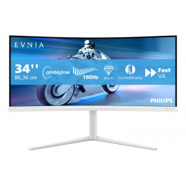 Philips Evnia 5000 34M2C5501A 00 écran plat de PC 86,4 cm (34") 3440 x 1440 pixels Wide Quad HD LCD Blanc