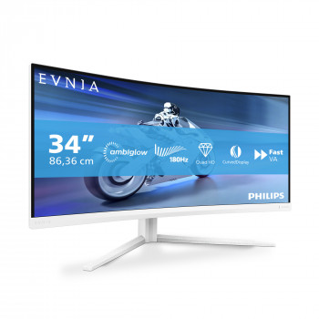 Philips Evnia 5000 34M2C5501A 00 écran plat de PC 86,4 cm (34") 3440 x 1440 pixels Wide Quad HD LCD Blanc