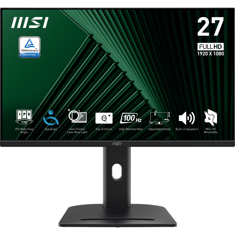 MSI PRO MP275PG écran plat de PC 68,6 cm (27") 1920 x 1080 pixels Full HD LCD Noir