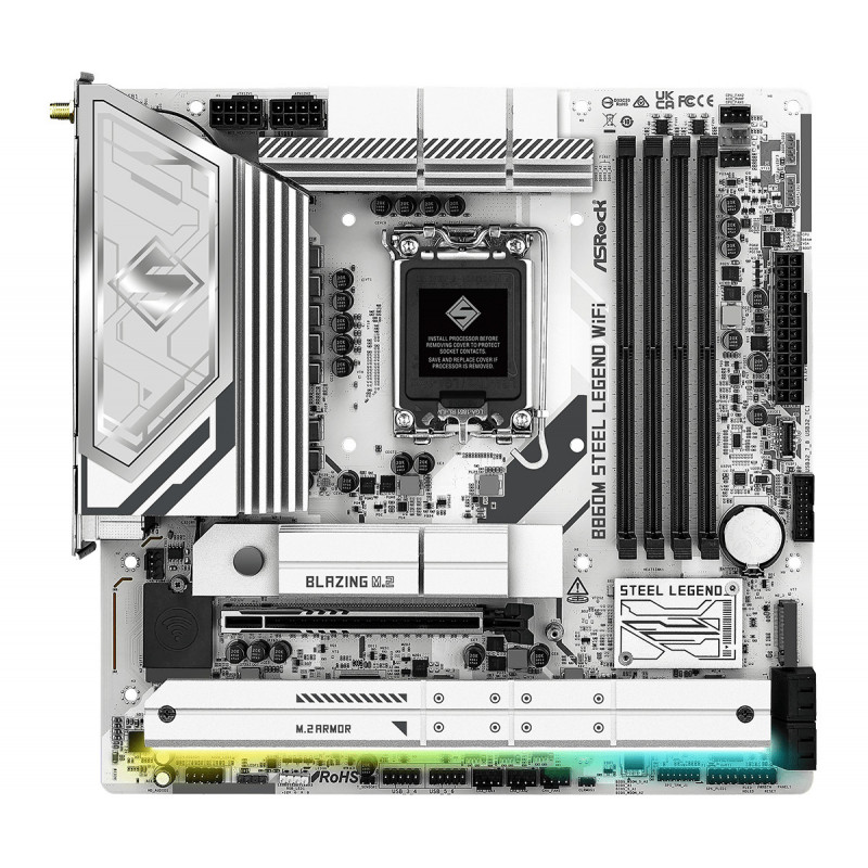 Asrock B860M Steel Legend WiFi Intel B860 LGA 1851 (Socket V1) micro ATX
