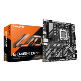 GIGABYTE B840M D2H Carte mère - Processeurs AMD Ryzen 9000, VRM 5+2+2 phases, jusqu'à 7600 MHz DDR5, 1xPCIe 4.0 + 1xPCIe 3.0