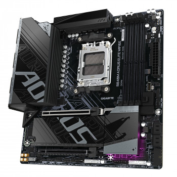 GIGABYTE B840M AORUS ELITE WIFI6E Carte Mère – Processeurs AMD Ryzen 9000, 10+2+2 phases VRM, jusqu’à 8200 MHz DDR5 (O.C.), 2 x