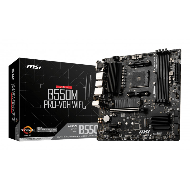 MSI B550M PRO-VDH WIFI carte mère AMD B550 Emplacement AM4 micro ATX
