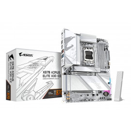 GIGABYTE X870 AORUS ELITE X3D ICE Carte Mère - Compatible avec processeurs AMD Ryzen 9000, VRM numérique 16+2+2 phases, jusqu’à