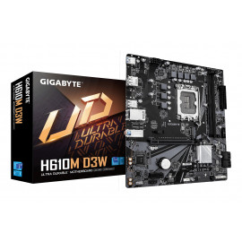 GIGABYTE H610M D3W Carte Mère - Prend en charge les processeurs Intel Core 14e génération, VRM 5+1+1 phases, jusqu’à 5600MHz