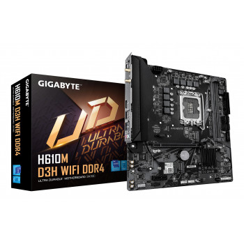 GIGABYTE H610M D3H WIFI DDR4 Carte Mère – Compatible avec processeurs Intel Core 14e génération, VRM 6+1+1 phases, jusqu’à 3200