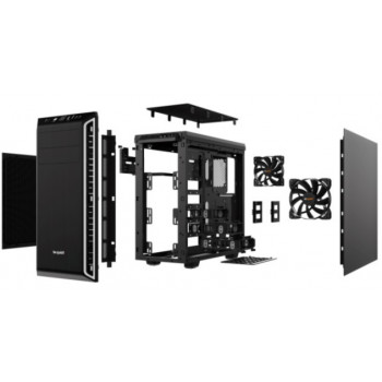 be quiet! Pure Base 600 Argent | Boîtier PC, Mini ITX   Micro ATX   ATX,1 ventilateur Pure Wings 2 120 mm, 1 ventilateur Pure