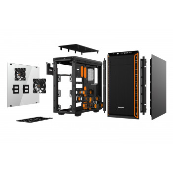 be quiet! Pure Base 600 Orange | Boîtier PC vitré, Mini ITX   Micro ATX   ATX,1 ventilateur Pure Wings 2 120 mm, 1 ventilateur