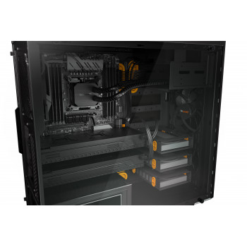 be quiet! Pure Base 600 Orange | Boîtier PC vitré, Mini ITX   Micro ATX   ATX,1 ventilateur Pure Wings 2 120 mm, 1 ventilateur