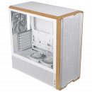 Lian Li Lancool LAN217W unité centrale Midi Tower Blanc, Bois