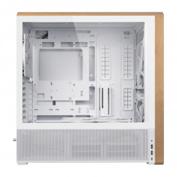 Lian Li Lancool LAN217W unité centrale Midi Tower Blanc, Bois