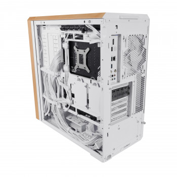 Lian Li Lancool LAN217W unité centrale Midi Tower Blanc, Bois