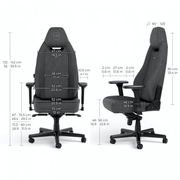 noblechairs LEGEND TX Siège de jeu sur PC Siège capitonné Anthracite, Gris