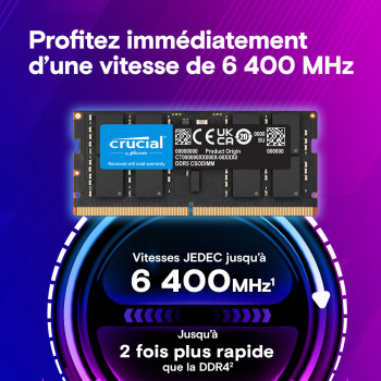 Crucial CT32G64C52CS5 module de mémoire 32 Go 1 x 32 Go DDR5 6400 MT s 262-pin SO-DIMM