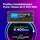 Crucial CT32G64C52CS5 module de mémoire 32 Go 1 x 32 Go DDR5 6400 MT s 262-pin SO-DIMM