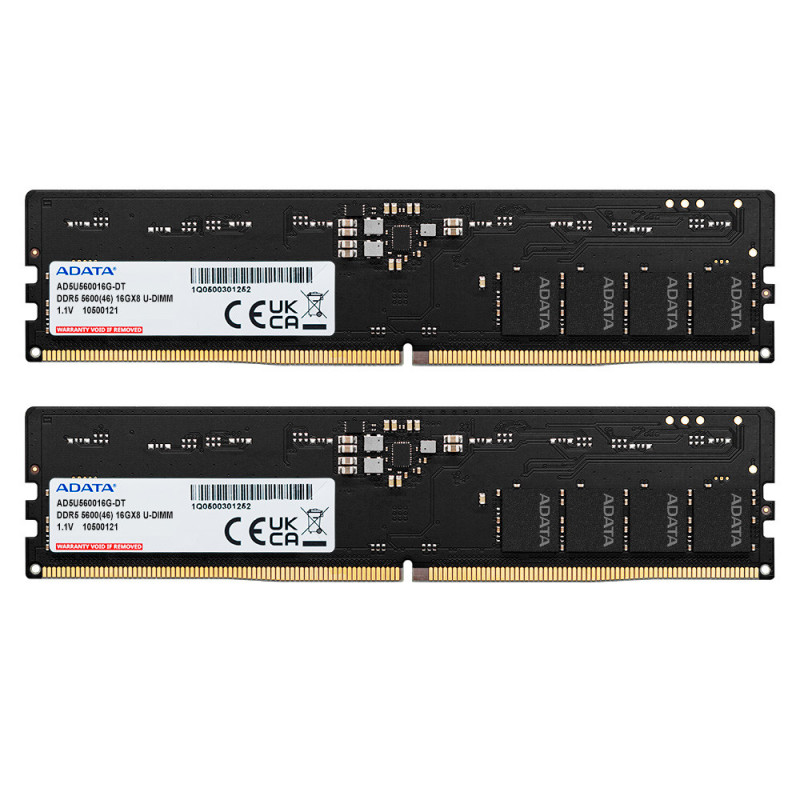 ADATA DDR5 5600 U-DIMM module de mémoire 32 Go 2 x 16 Go 288-pin DIMM ECC