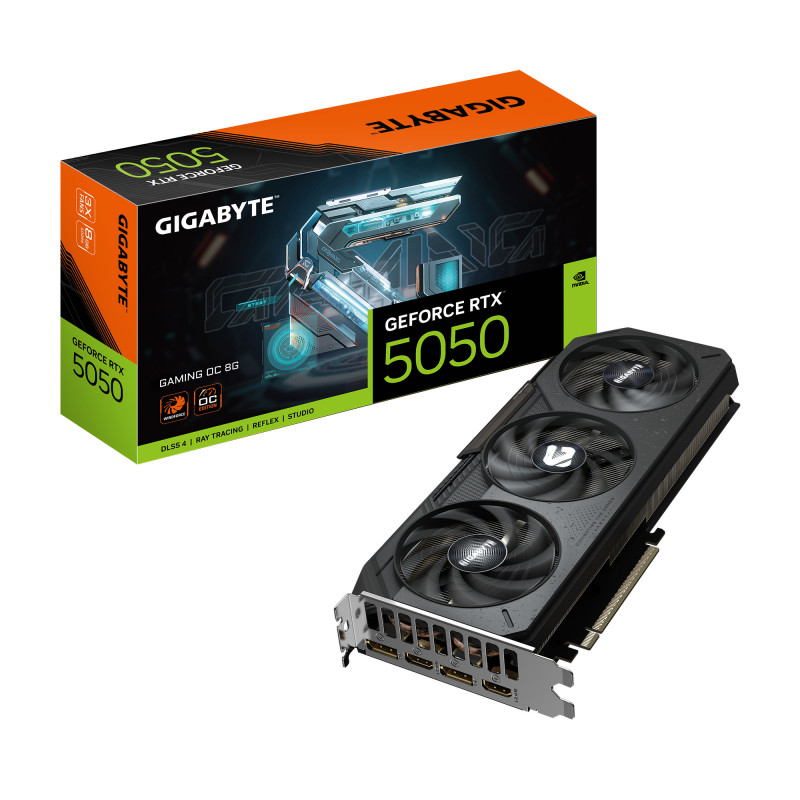 GIGABYTE GeForce RTX 5050 GAMING OC 8G Carte Graphique - 8GB GDDR6, 128bit, PCI-E 5.0, 2632MHz Fréquence du cœur, 2 x DP, 2 x