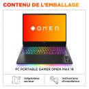 HP OMEN MAX Gaming 16-ak0007nf Copilot+ PC AMD Ryzen AI 9 375 Ordinateur portable 40,6 cm (16") WQXGA 32 Go DDR5-SDRAM 1 To SSD