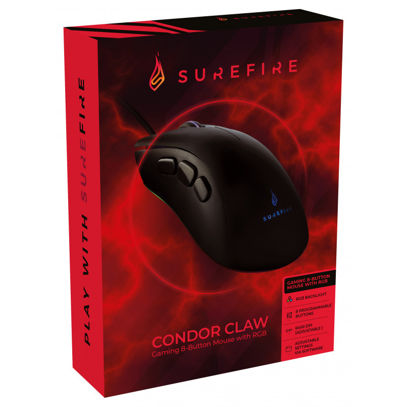 SureFire Condor Claw souris Gaming Droitier USB Type-A Optique 6400 DPI
