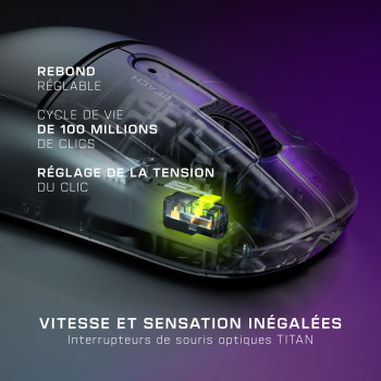 Turtle Beach Burst II Air - Souris gaming sans fil 2,4 GHz   ultralégère avec 47 g, touches optiques, symétrique, capteur