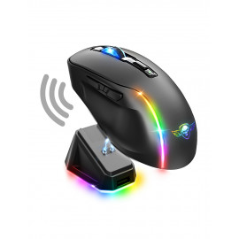 Spirit of Gamer S-EM50BK souris Gaming Droitier RF Wireless + Bluetooth + USB Type-C Optique 8000 DPI