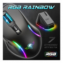 Spirit of Gamer S-EM50BK souris Gaming Droitier RF Wireless + Bluetooth + USB Type-C Optique 8000 DPI