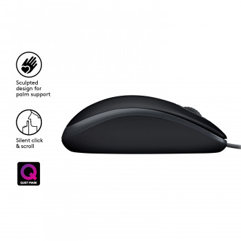 Logitech B110 Silent souris Bureau Ambidextre USB Type-A Optique 1000 DPI