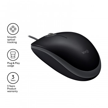 Logitech B110 Silent souris Bureau Ambidextre USB Type-A Optique 1000 DPI