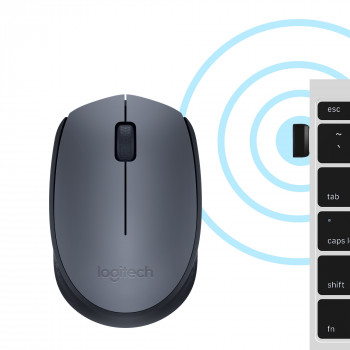 Logitech M170 Grey-K souris Bureau Ambidextre RF sans fil Optique 1000 DPI