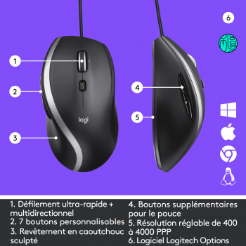 Logitech Filaire avancée M500s