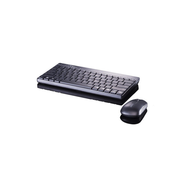 Rapoo 8000 clavier Souris incluse RF sans fil QWERTY Portuguais Noir, Gris