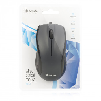 NGS Black Mist souris Bureau Droitier USB Type-A Optique 800 DPI