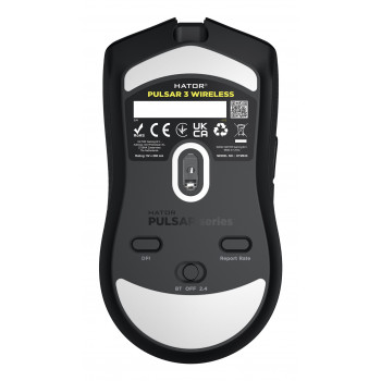 HATOR Pulsar 3 Wireless souris Gaming Ambidextre RF Wireless + Bluetooth + USB Type-C Optique 12000 DPI