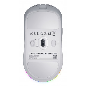 HATOR Quasar 3 Wireless souris Gaming Ambidextre RF Wireless + Bluetooth + USB Type-A Optique 12000 DPI
