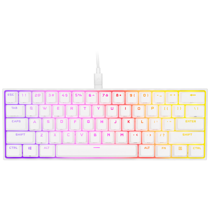 Corsair GAMER MÉCANIQUE (CHERRY MX RED) K65 MINI 60% RGB (BLANC) clavier Gaming AZERTY Français