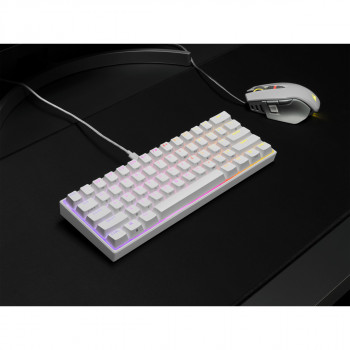 Corsair GAMER MÉCANIQUE (CHERRY MX RED) K65 MINI 60% RGB (BLANC) clavier Gaming AZERTY Français