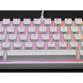 Corsair GAMER MÉCANIQUE (CHERRY MX RED) K65 MINI 60% RGB (BLANC) clavier Gaming AZERTY Français