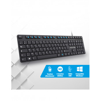 Advance Tapes WORKMATE clavier maison bureau USB AZERTY Noir