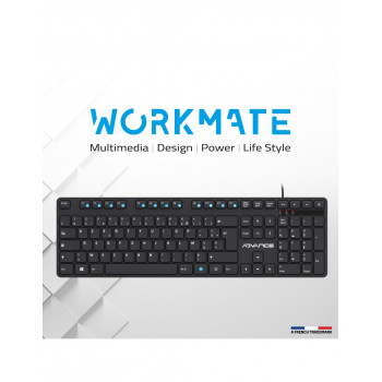 Advance Tapes WORKMATE clavier maison bureau USB AZERTY Noir