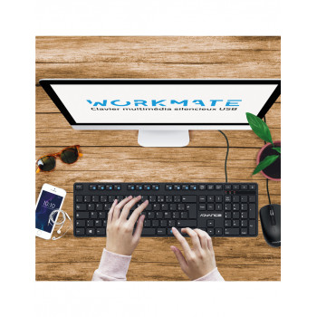 Advance Tapes WORKMATE clavier maison bureau USB AZERTY Noir