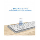 Advance Tapes SMARTKEY PLUS clavier maison bureau USB + Bluetooth AZERTY Aluminium, Blanc