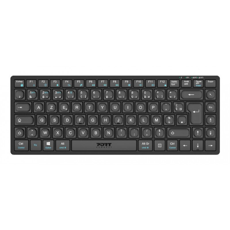 Port Designs 911001FR clavier maison bureau RF sans fil + Bluetooth AZERTY Français Noir