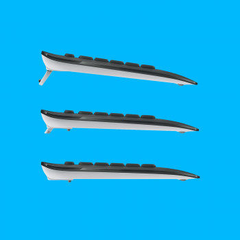 Logitech 920-008685 clavier Souris incluse Universel RF sans fil QWERTY US International Noir, Blanc