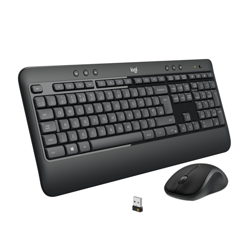 Logitech 920-008676 clavier Souris incluse Universel RF sans fil AZERTY Français Noir, Blanc