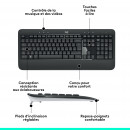 Logitech 920-008676 clavier Souris incluse Universel RF sans fil AZERTY Français Noir, Blanc
