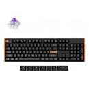 Keychron K10 HE clavier Gaming USB + RF Wireless + Bluetooth QWERTY Anglais Noir, Bois