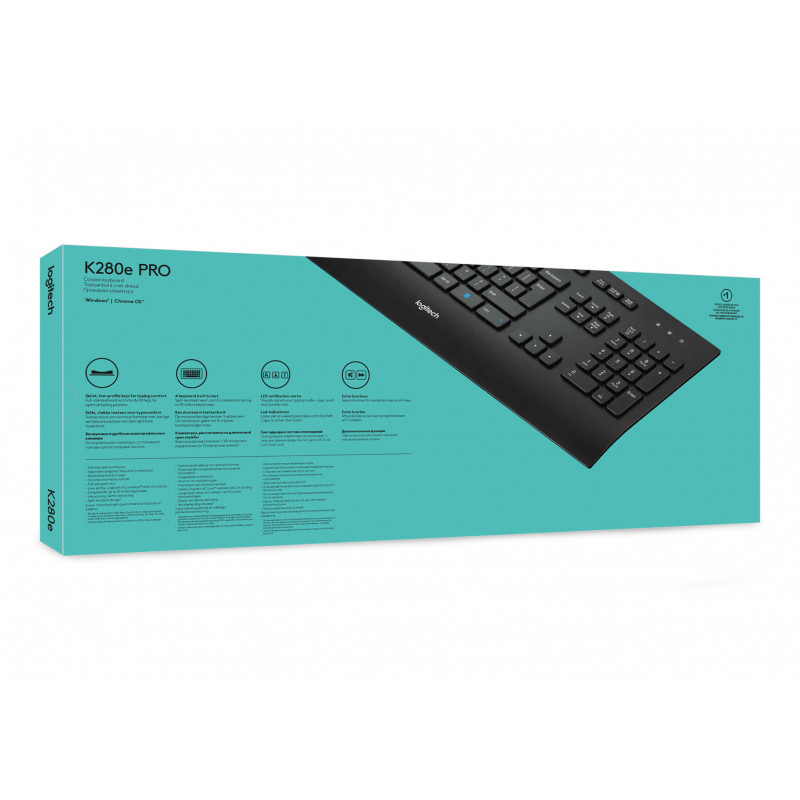 Logitech K280E Pro f  Business clavier Bureau USB AZERTY Français Noir