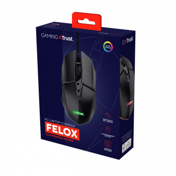 Trust GXT 109 Felox souris Gaming Droitier USB Type-A Optique 6400 DPI