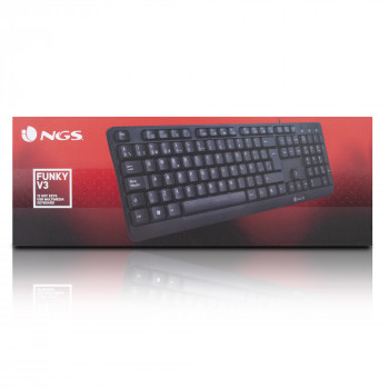 NGS FunkyV3, QWERTY, ES clavier Maison USB Espagnole Noir